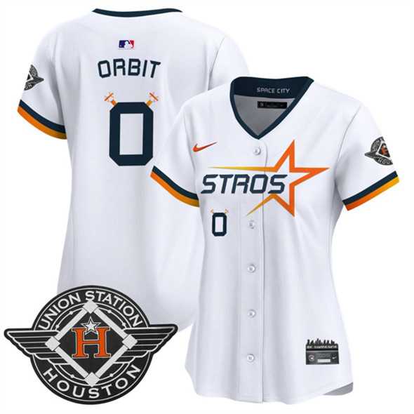 Womens Houston Astros #0 Orbit White 2025 City Connect Limited Stitched Jersey Dzhi